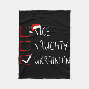 Nice Naughty Ukrainian Christmas Ukraine Heritage  Fleece Blanket