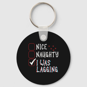Nice Naughty Videos Games Gamer Fun Lag Christmas  Keychain