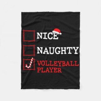 Nice Naughty Volleyll Player Christmas Santa Funny Fleece Blanket