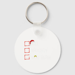 Nice Naughty Won Again 2024 Funny Trump Xmas Pajam Keychain