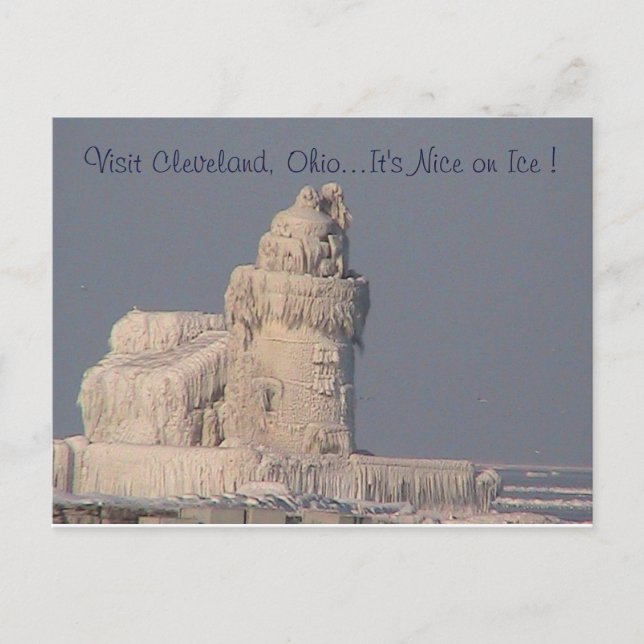 Nice on Ice (Frozen Lighthouse) Postcard (Front)