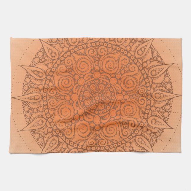 Nice Oriental Orange Design Kitchen Towel (Horizontal)