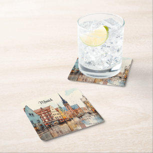 Nice painted Munich Square Paper Coaster
