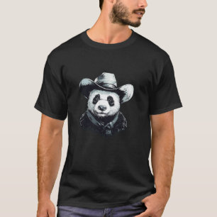 Nice Panda with Bandana and Cowboy Hat Costume T-Shirt