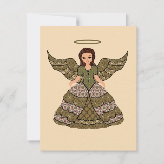 Nice Patchwork Angel Invitation (Front)