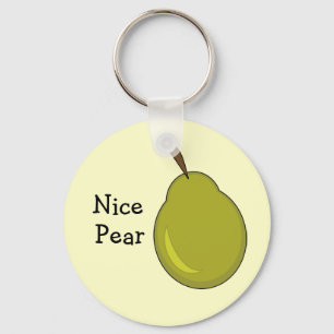 Nice Pear -- Fruity, Flirty Design Keychain