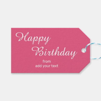 Nice Pink Birthday Gift Tags