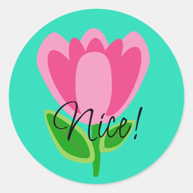 Nice Pink Flower Stickers (Front)