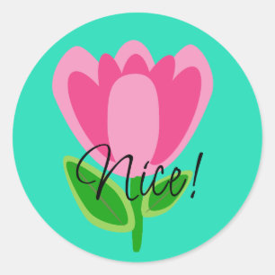 Nice Pink Flower Stickers