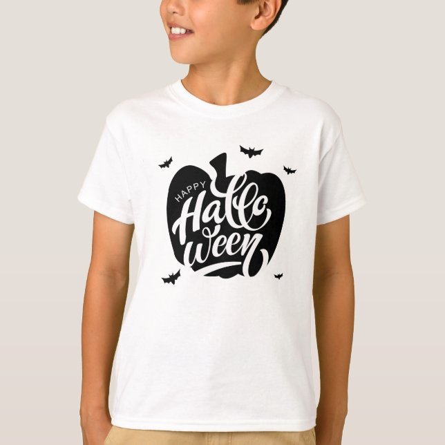 Nice Pumpkin Halloween Typography For Boy Costume T-Shirt (Front)