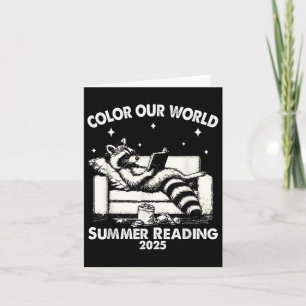 Nice Raccoon Book Lover Summer Reading 2025 Card