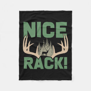 Nice Rack Antlers Deer Funny Hunting Hunter Humour Fleece Blanket