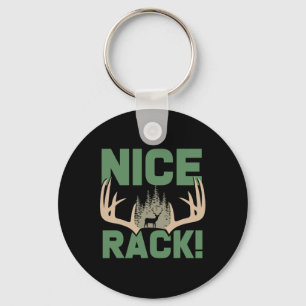 Nice Rack Antlers Deer Funny Hunting Hunter Humour Keychain