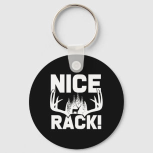Nice Rack Antlers Deer Funny Hunting Hunter Humour Keychain