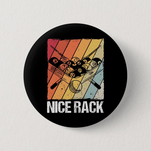 Nice Rack Billiards Pool Player  2 Inch Round Button (Front)
