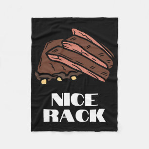 Nice Rack - Funny Ribs And Bbq Fleece Blanket