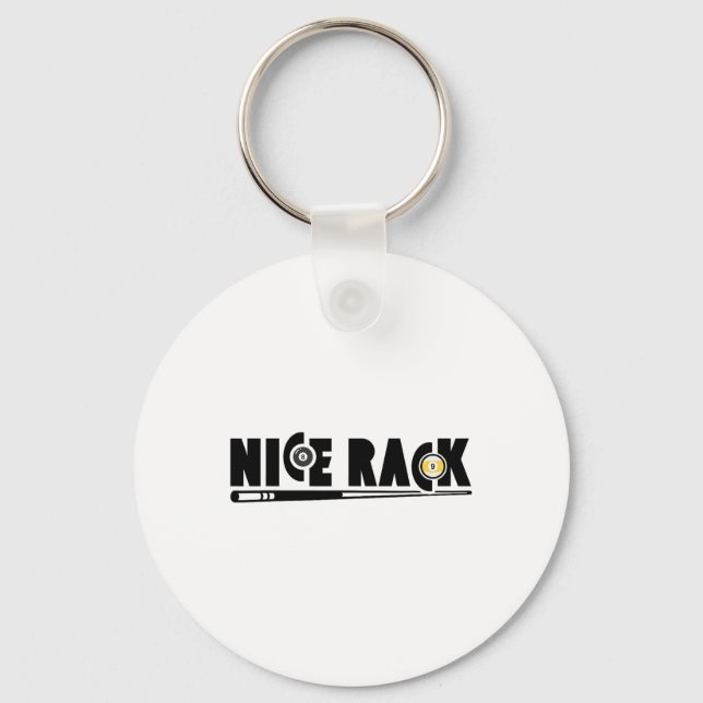Nice Rack Pool Billiards Player Funny 1  Keychain (Front)
