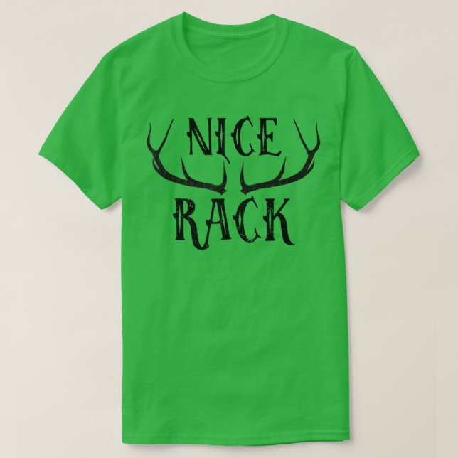 Nice Rack  with Antlers  T-Shirt (Design Front)