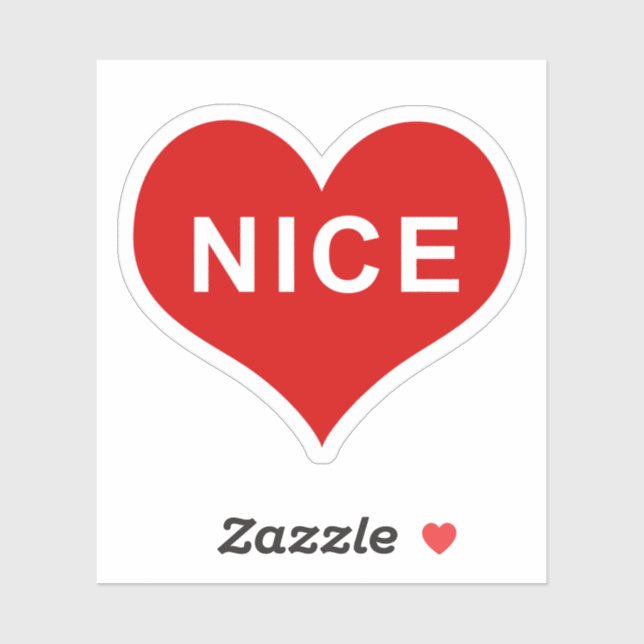 NICE Red Love Heart Vinyl Sticker (Sheet)