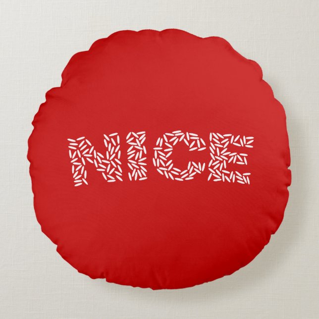 Nice Rice Round Pillow (Front)