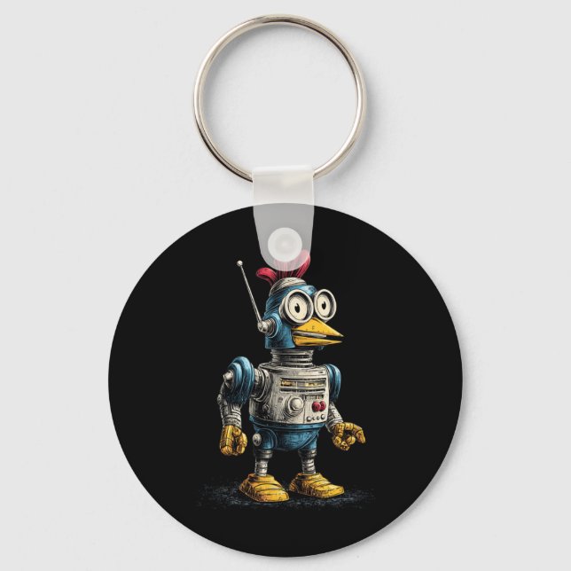 Nice Robot Farm Chicken Costume For Animals And Ro Keychain (Front)