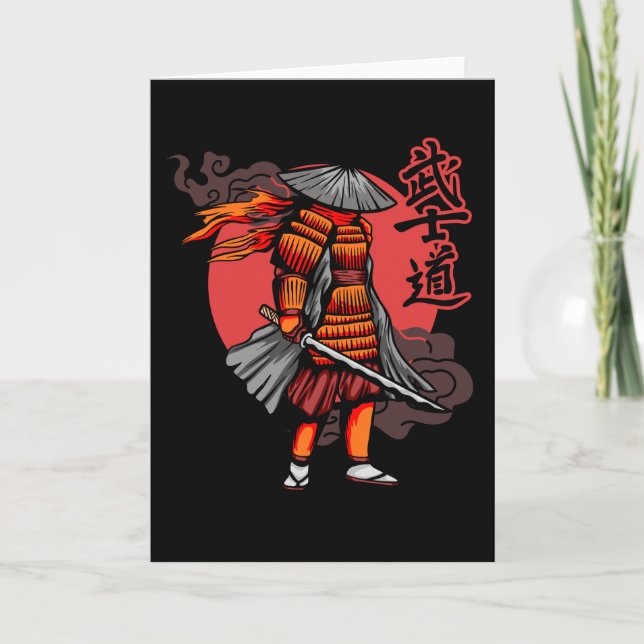 Nice Samurai Retro - Samurai Holding Katana Card (Front)