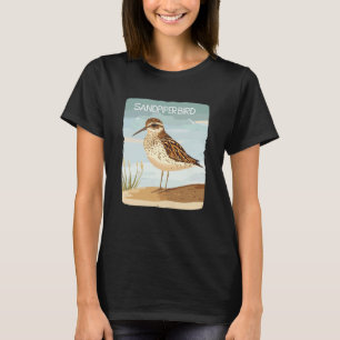 Nice Sandpiper Bird Enjoying the Ocean Breeze T-Shirt