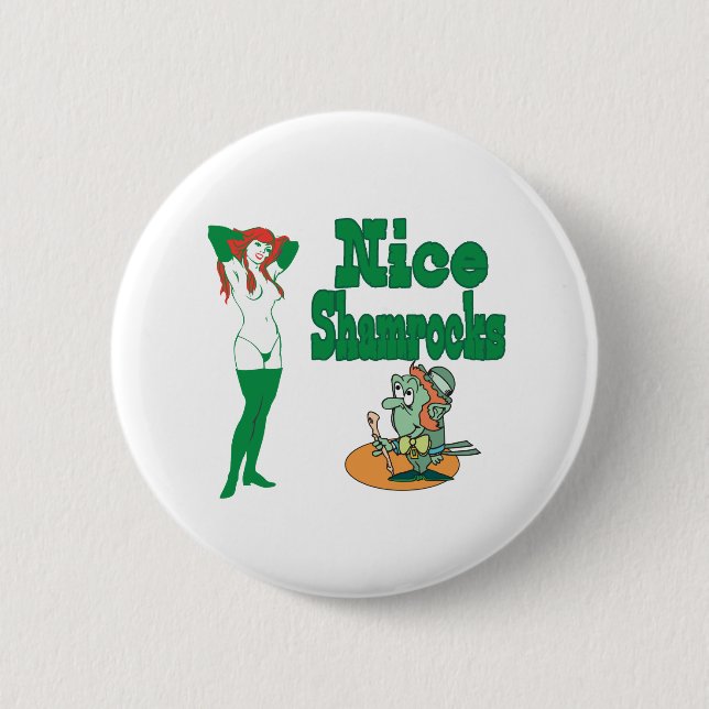 Nice shamrocks 2 inch round button (Front)