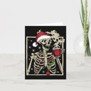 Nice Skeleton Santa Hat Christmas  Card