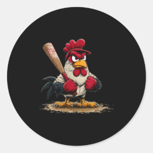 Nice Srt Rooster Look For Baseball And Bat Lovers  Classic Round Sticker