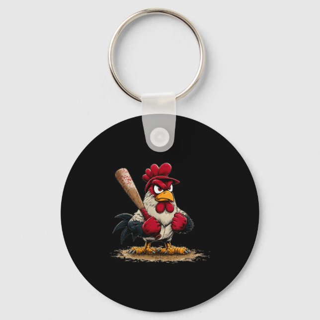Nice Srt Rooster Look For Baseball And Bat Lovers  Keychain (Front)