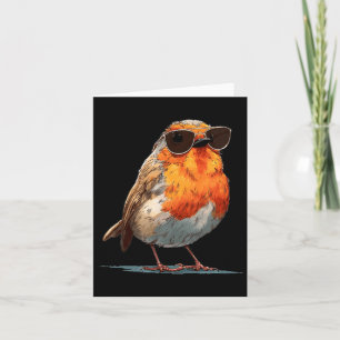 Nice Sunglasses Bird Costume for Robin and Feather Card