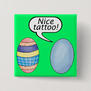 Nice Tattoo Easter Eggs 2 Inch Square Button