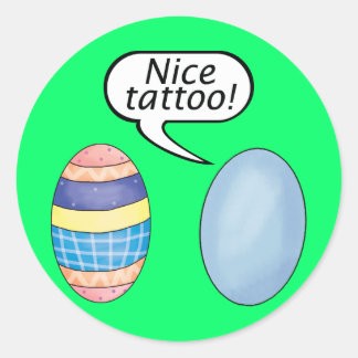 Nice Tattoo Easter Eggs Classic Round Sticker