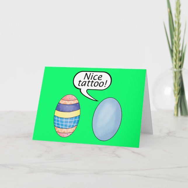 Nice Tattoo Easter Eggs Holiday Card (Front)