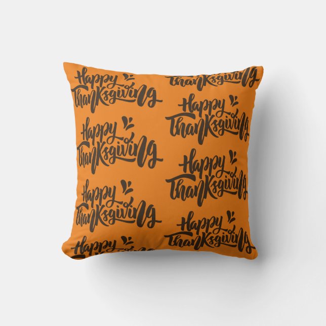 Nice Text Typography for Thanksgiving Throw Pillow (Front)