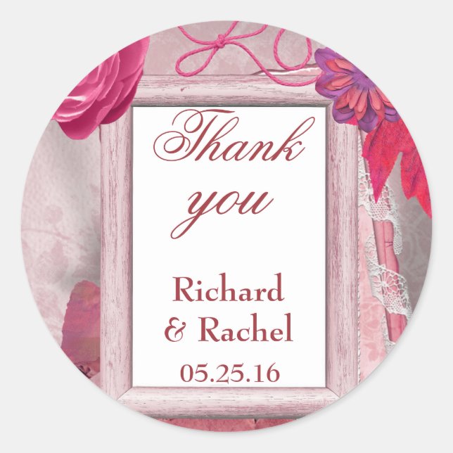 Nice Thank you Purple Classic Round Sticker (Front)