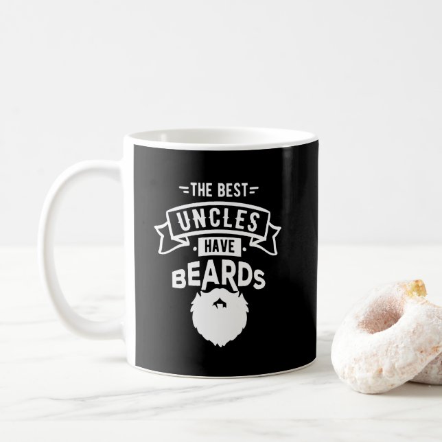 Nice The Best Uncles Have Beards Print Coffee Mug (With Donut)