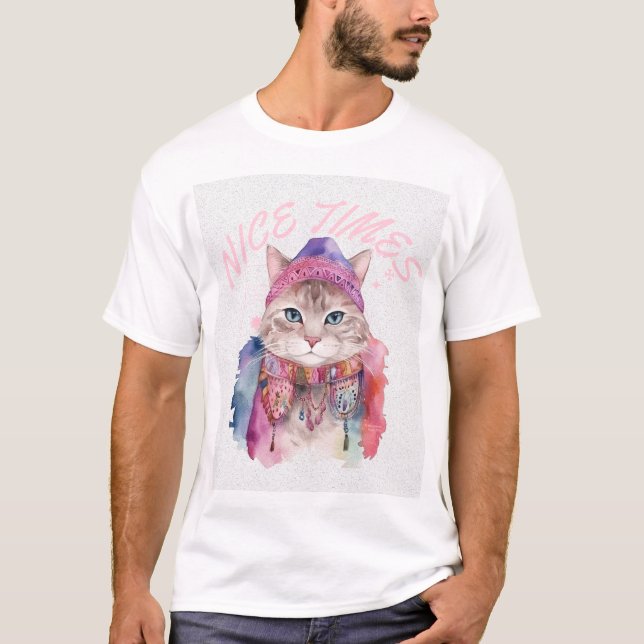nice time with cat for t-shirt (Front)