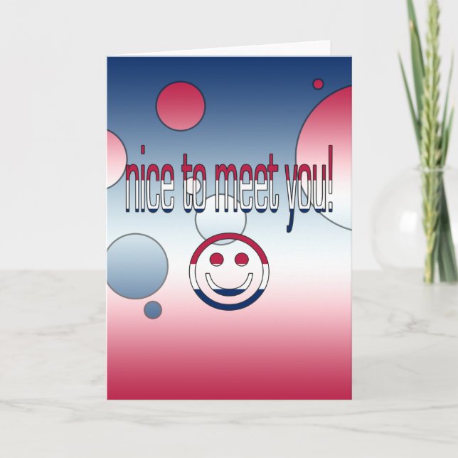 Nice to Meet You! America Flag Colours Pop Art Card (Front)
