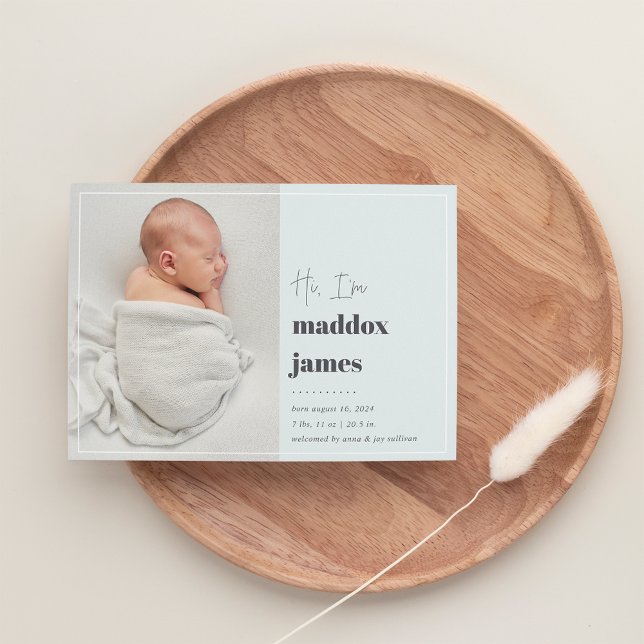 Nice to Meet You | Modern Photo Birth Announcement (Creator Uploaded)