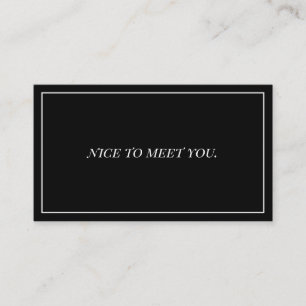 Nice To Meet You Traditional Business Card