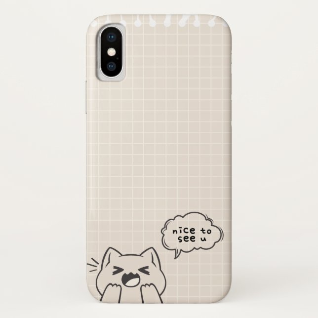 Nice to See You: A Delightful Cat Talking Design Case-Mate iPhone Case (Back)