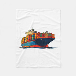 Nice Transport Ship Look for Container Lovers Fleece Blanket