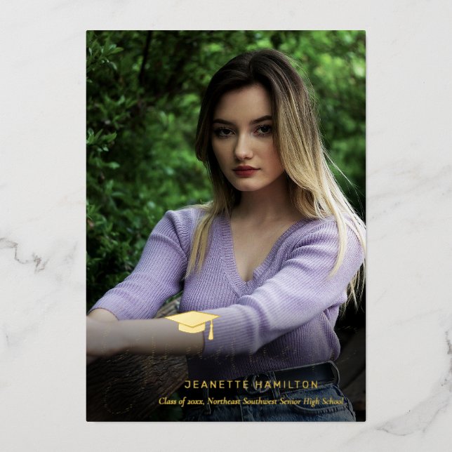 Nice Typography Script Front/Back Photo Graduation (Front)