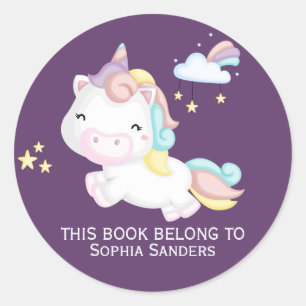 Nice Unicorn Patron for Girls Classic Round Sticker