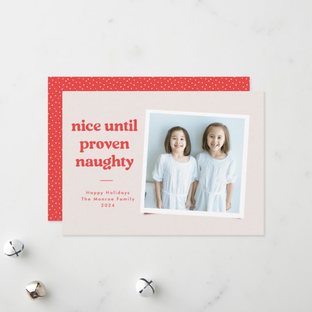 Nice until Naughty Photo Card - red (Front/Back In Situ)