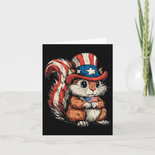 Nice Us Squirrel Costume With America Top Hat Card
