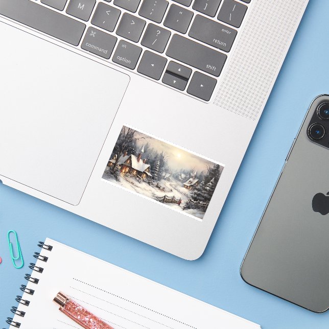 Nice village on Christmas night (Laptop w/ iPhone)