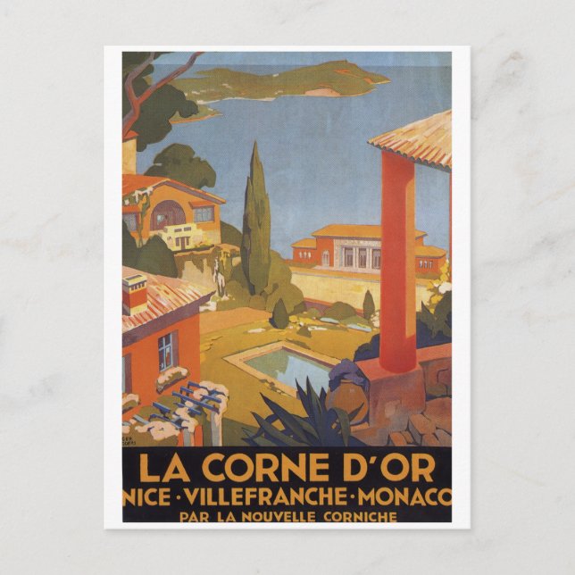 Nice Villefranche Monaco Carte postale Vintage (Devant)